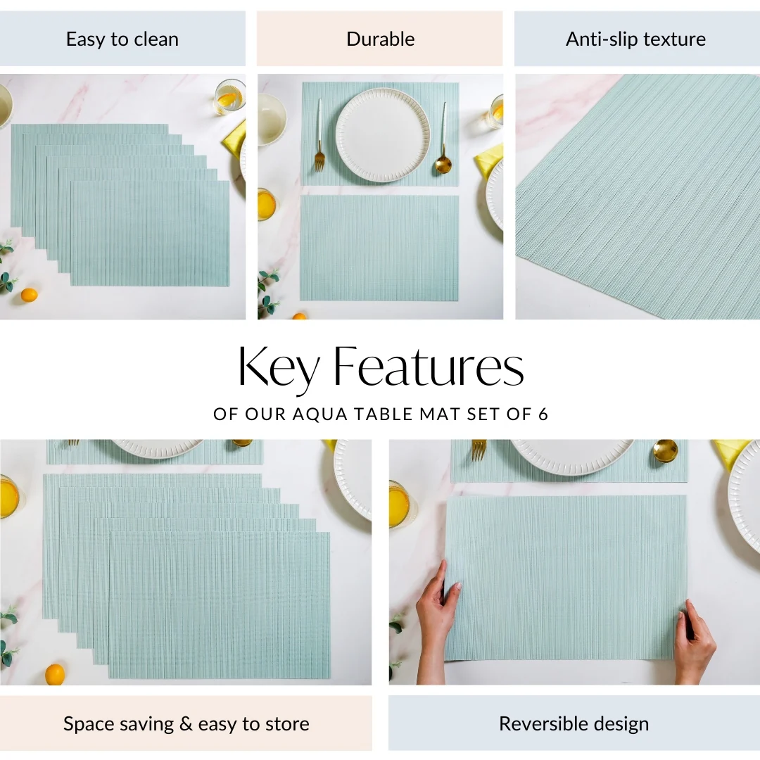 Aqua Table Mat Set Of 6 - Image 5