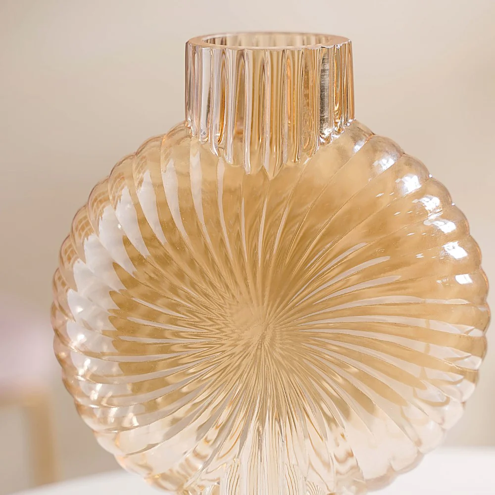 Armadillo Glass Vase Amber Small - Image 6