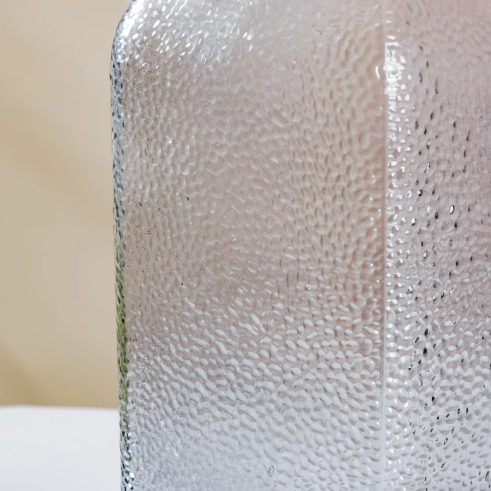 Art Deco Pebble Patterned Glass Vase Grey 9.5 Inch - Image 9