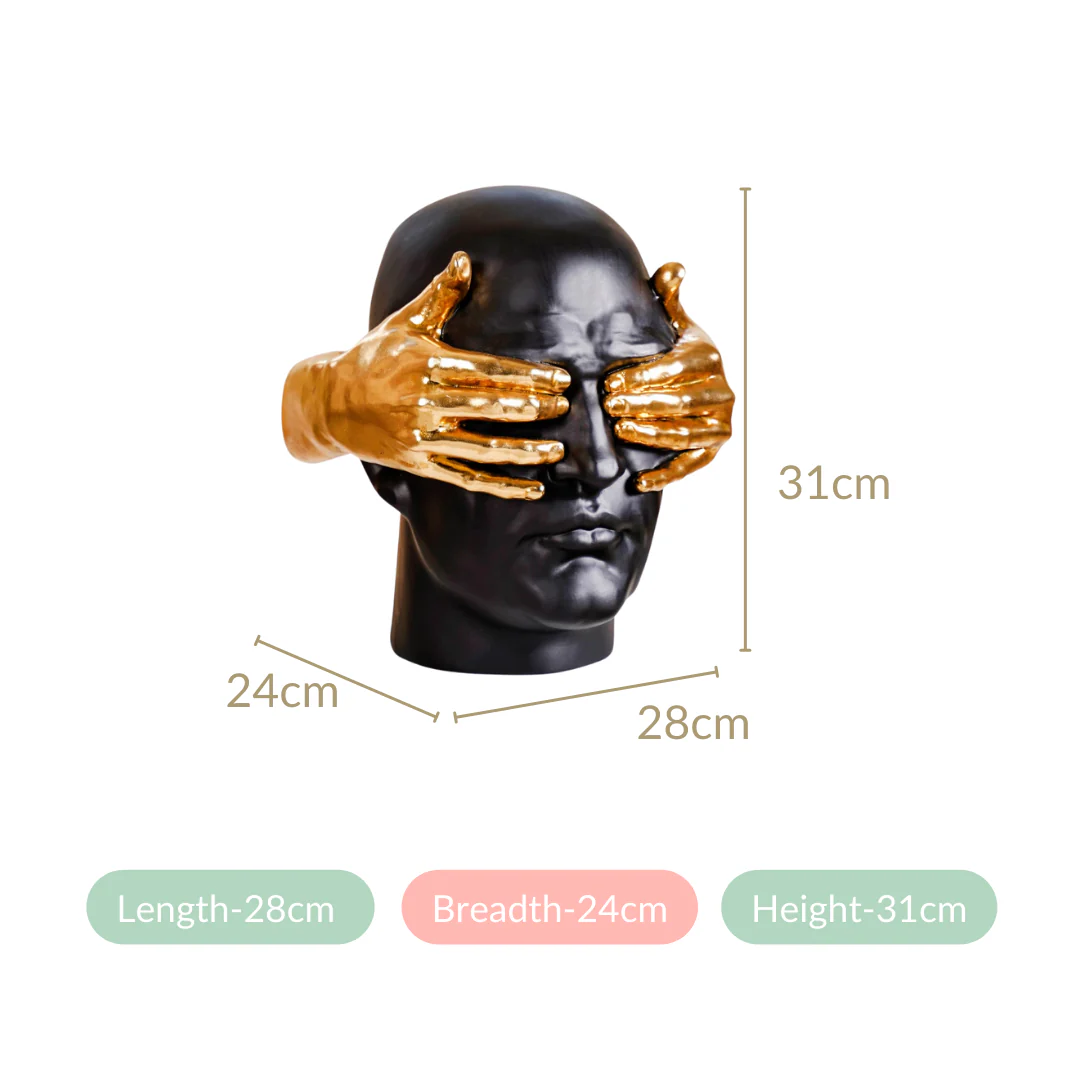 Art Face Showpiece Black And Gold - Image 5