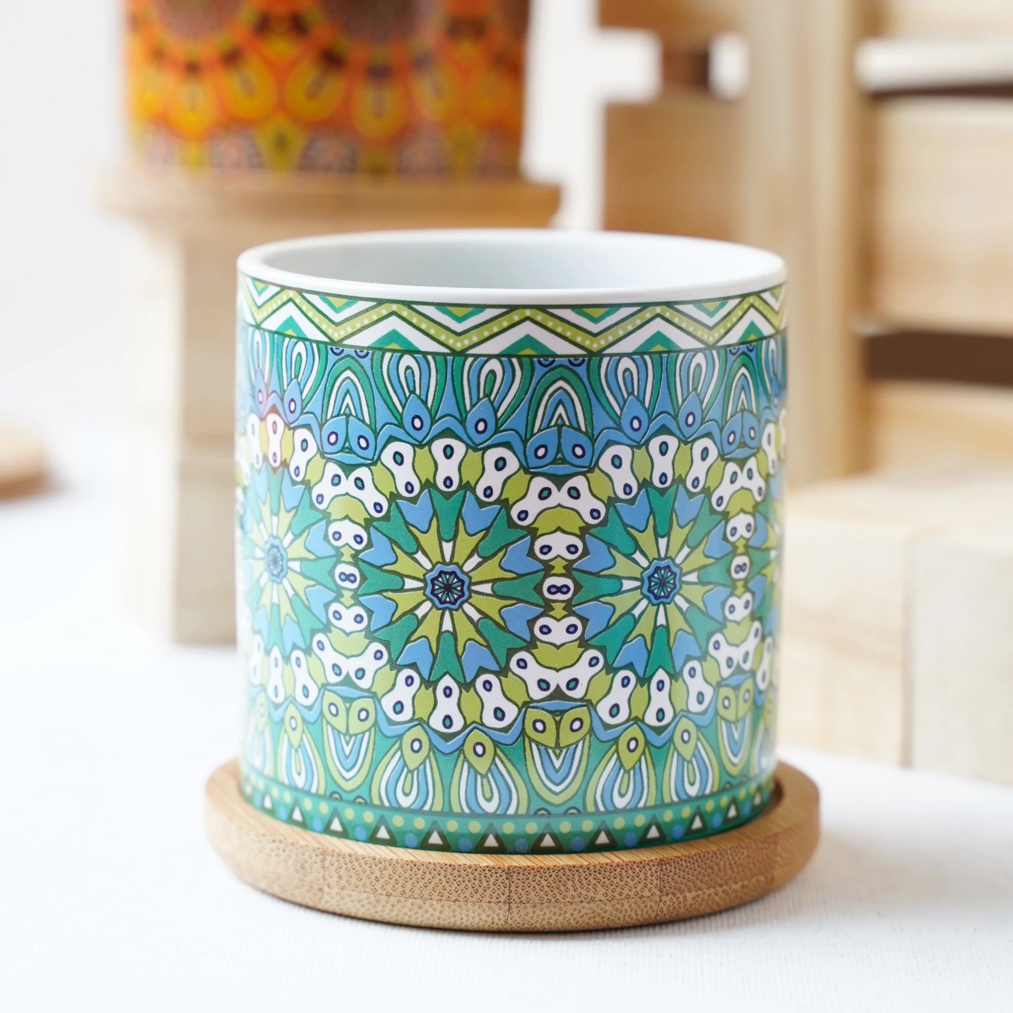 Artful Garden Ceramic Planter With Coaster Set Of 4 - Image 15