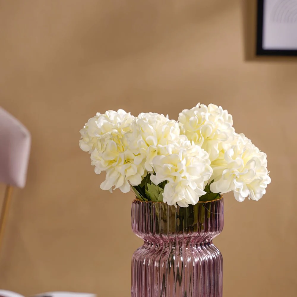 Artificial Chrysanthemum Bouquet White Set Of 2