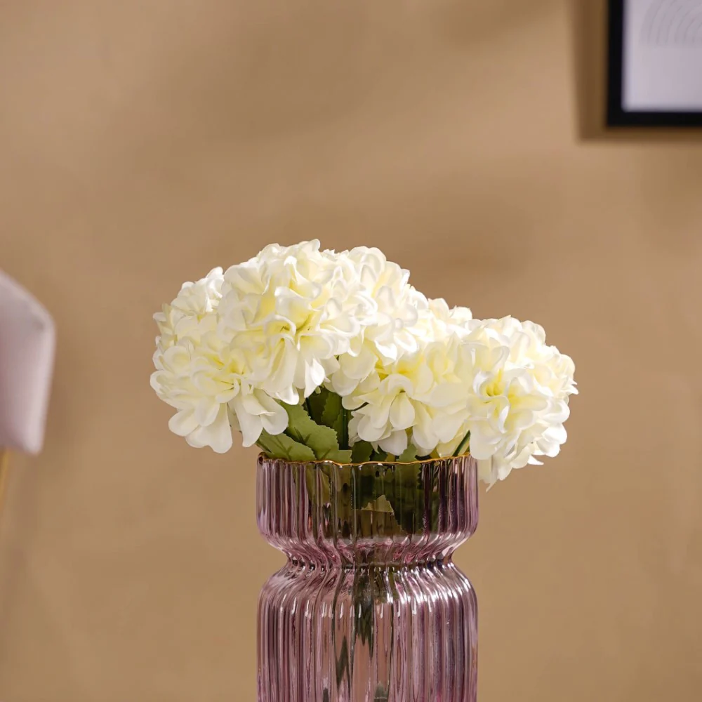 Artificial Chrysanthemum Bouquet White Set Of 2 - Image 3