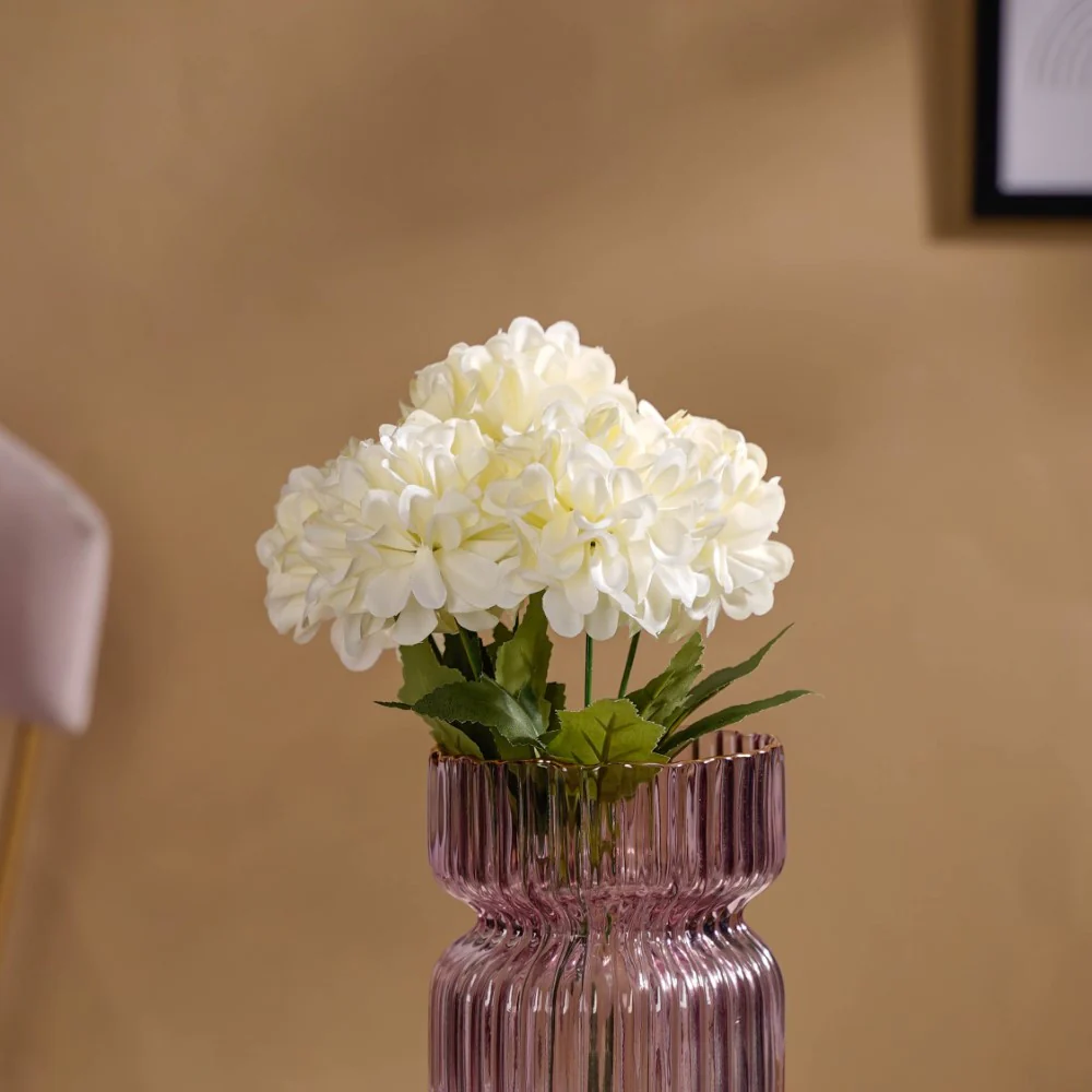 Artificial Chrysanthemum Bouquet White Set Of 2 - Image 5
