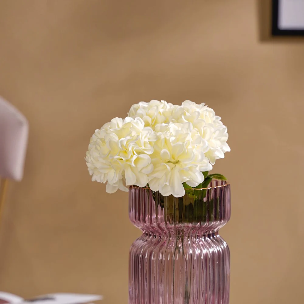 Artificial Chrysanthemum Bouquet White Set Of 2 - Image 6