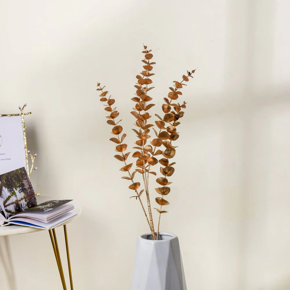 Artificial Eucalyptus Decor Stem Gold Set Of 4 - Image 3