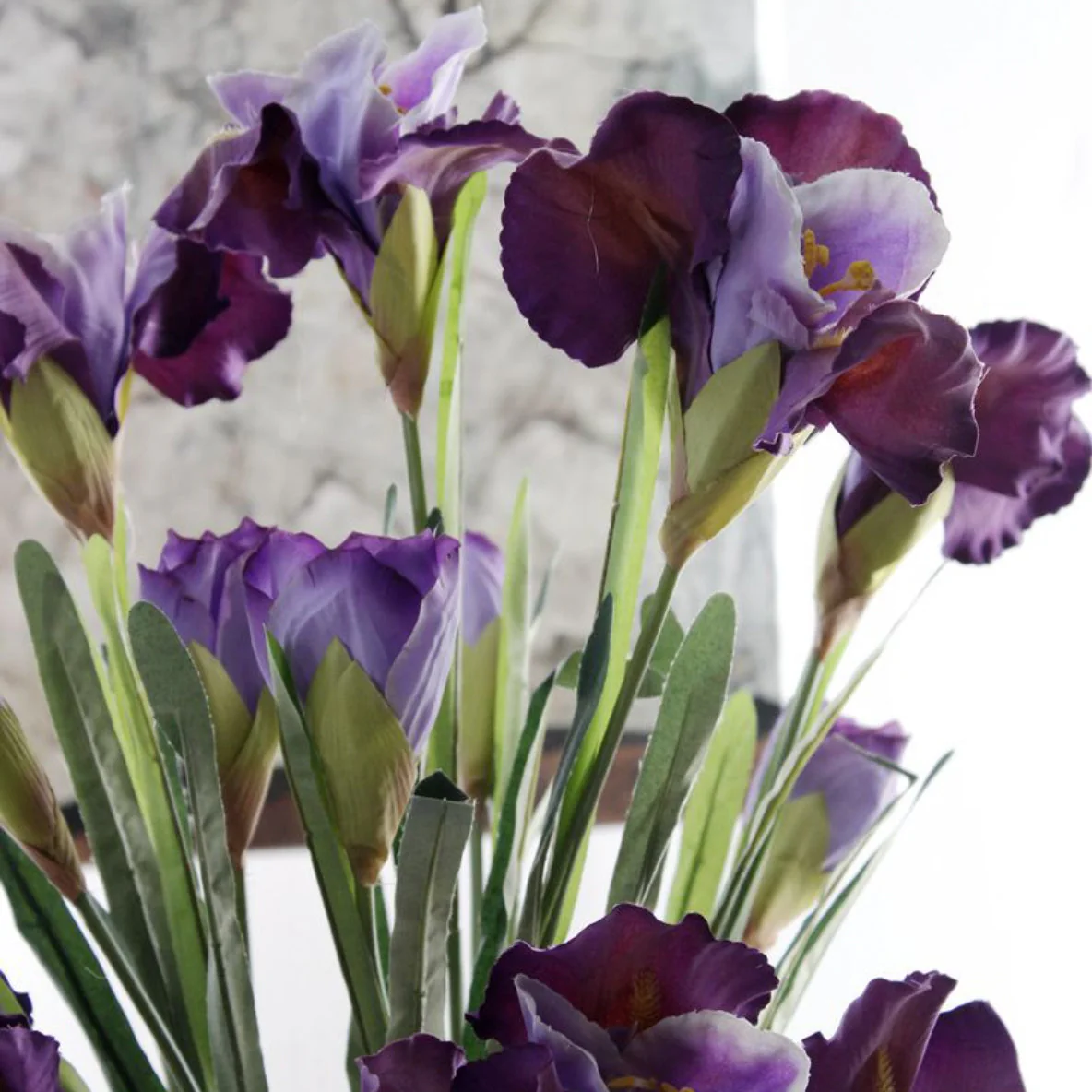 Artificial Iris Flower Dark Purple Set Of 3 - Image 10