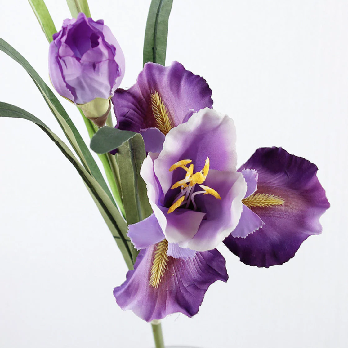 Artificial Iris Flower Dark Purple Set Of 3 - Image 2