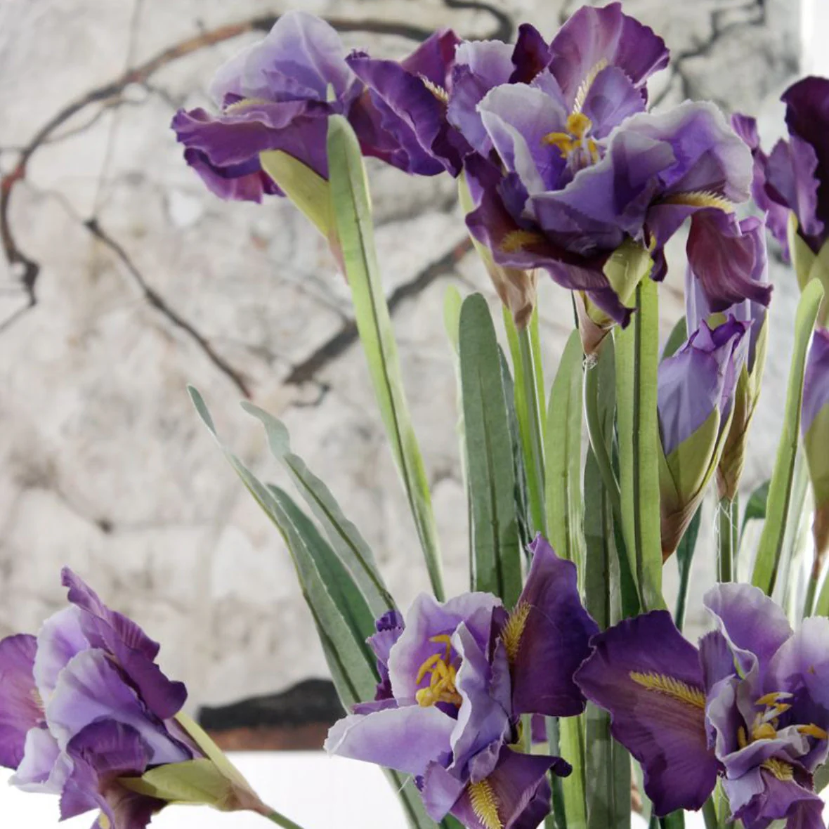 Artificial Iris Flower Dark Purple Set Of 3 - Image 7