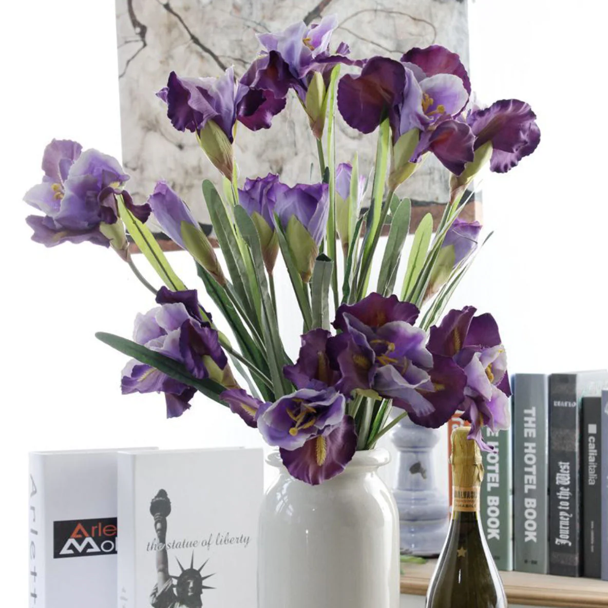 Artificial Iris Flower Dark Purple Set Of 3 - Image 9