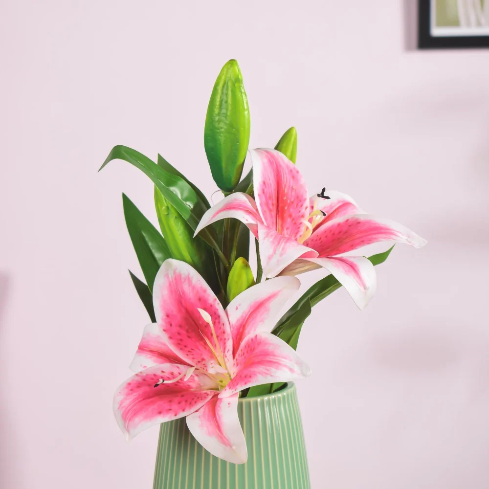 Artificial Lily Stem Pink Set Of 2 - Image 3