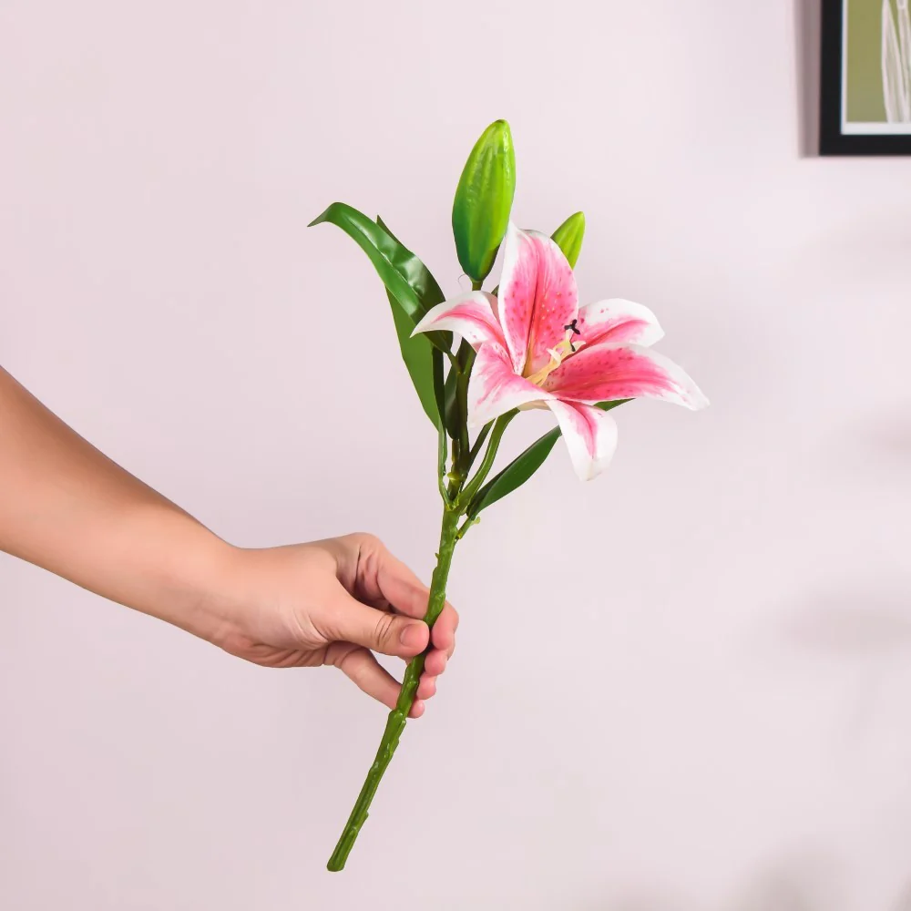 Artificial Lily Stem Pink Set Of 2 - Image 5