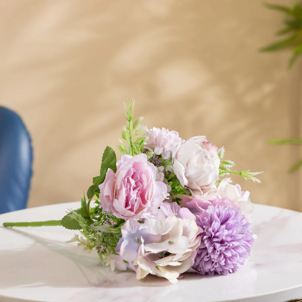 Artificial Flower Bunch Peony Purple - Image 3