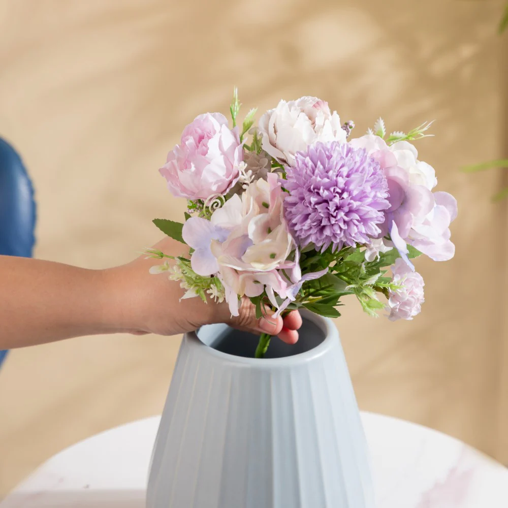 Artificial Flower Bunch Peony Purple - Image 4