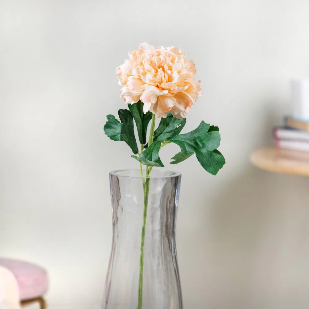Peony Artificial Flower Peach Set Of 5 - Image 5