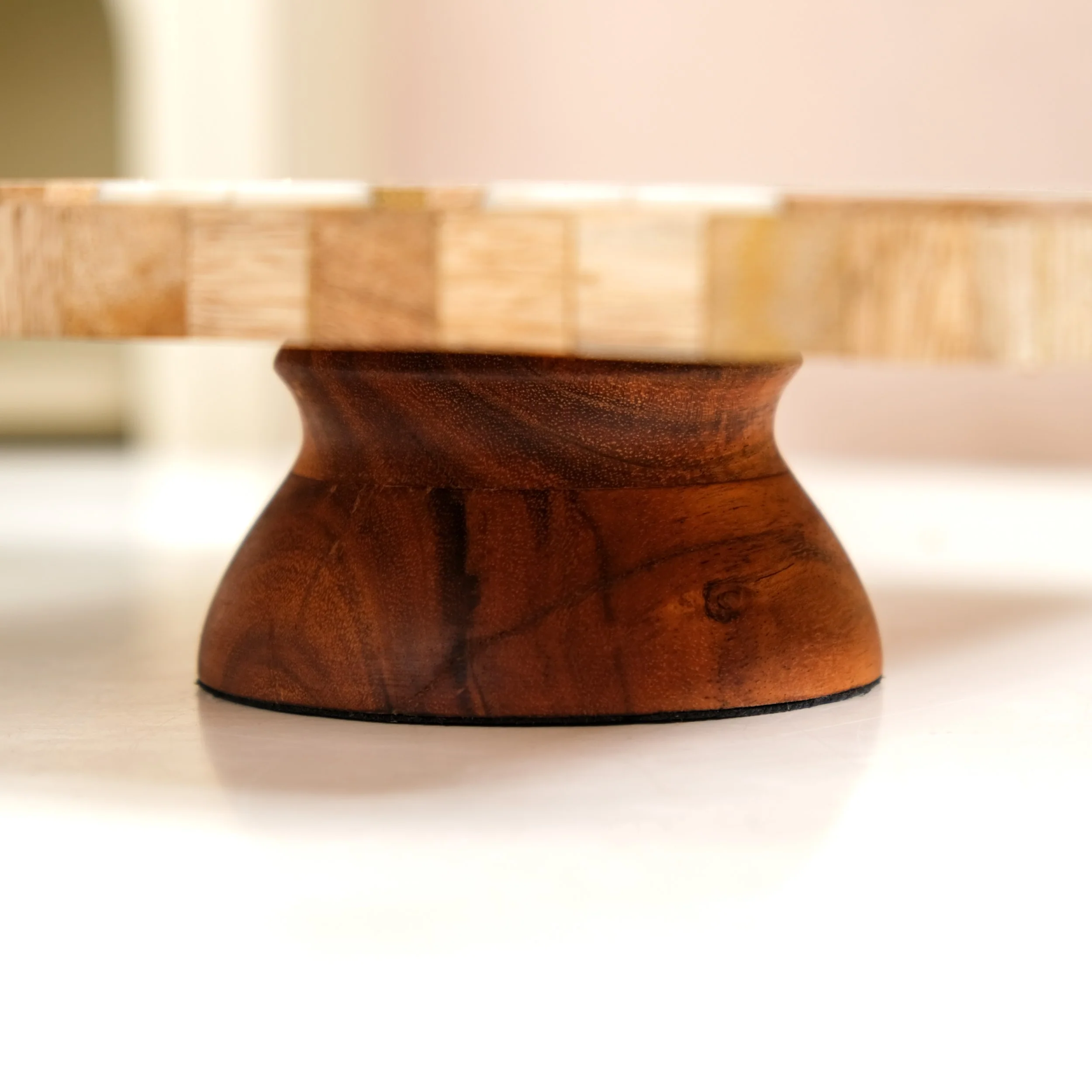 Artisanal Chevron Square Wooden Dessert Riser 26x26cm - Image 7
