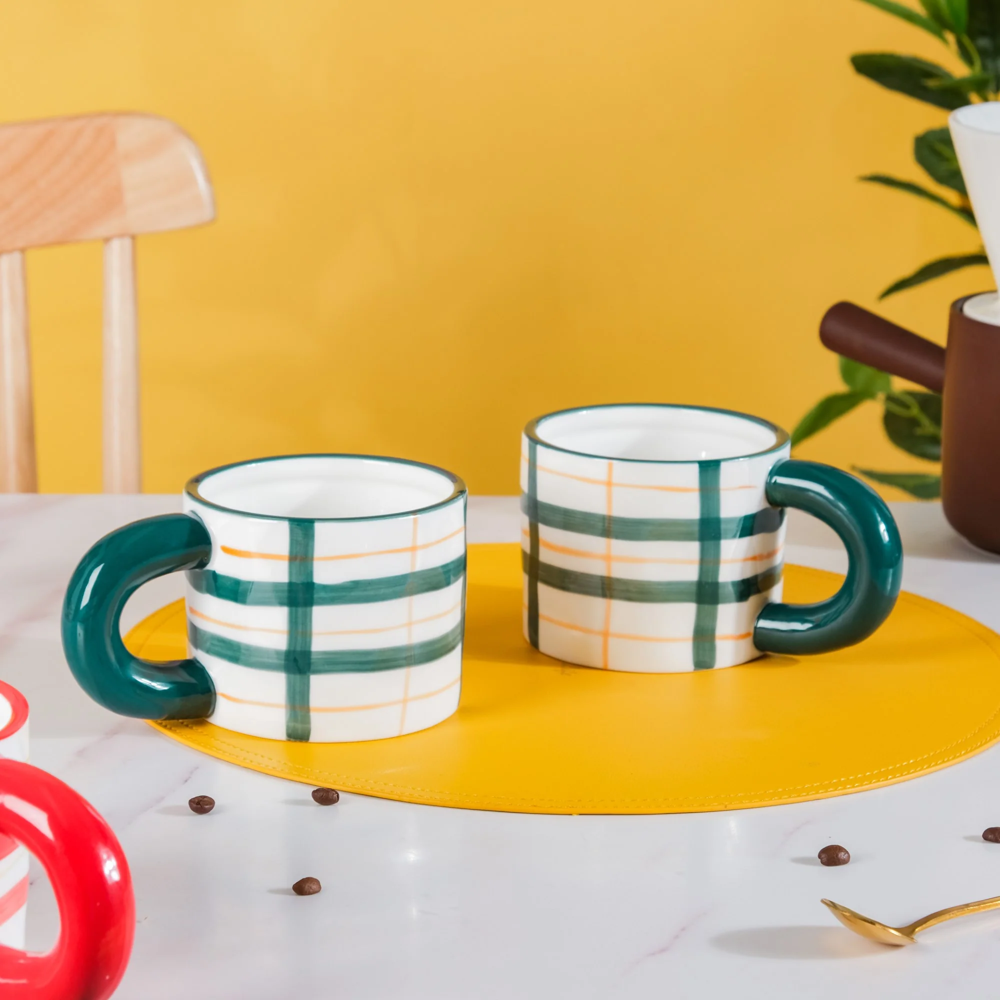Artsy Ceramic Cup For Coffee Set Of 4 330ml - Image 4