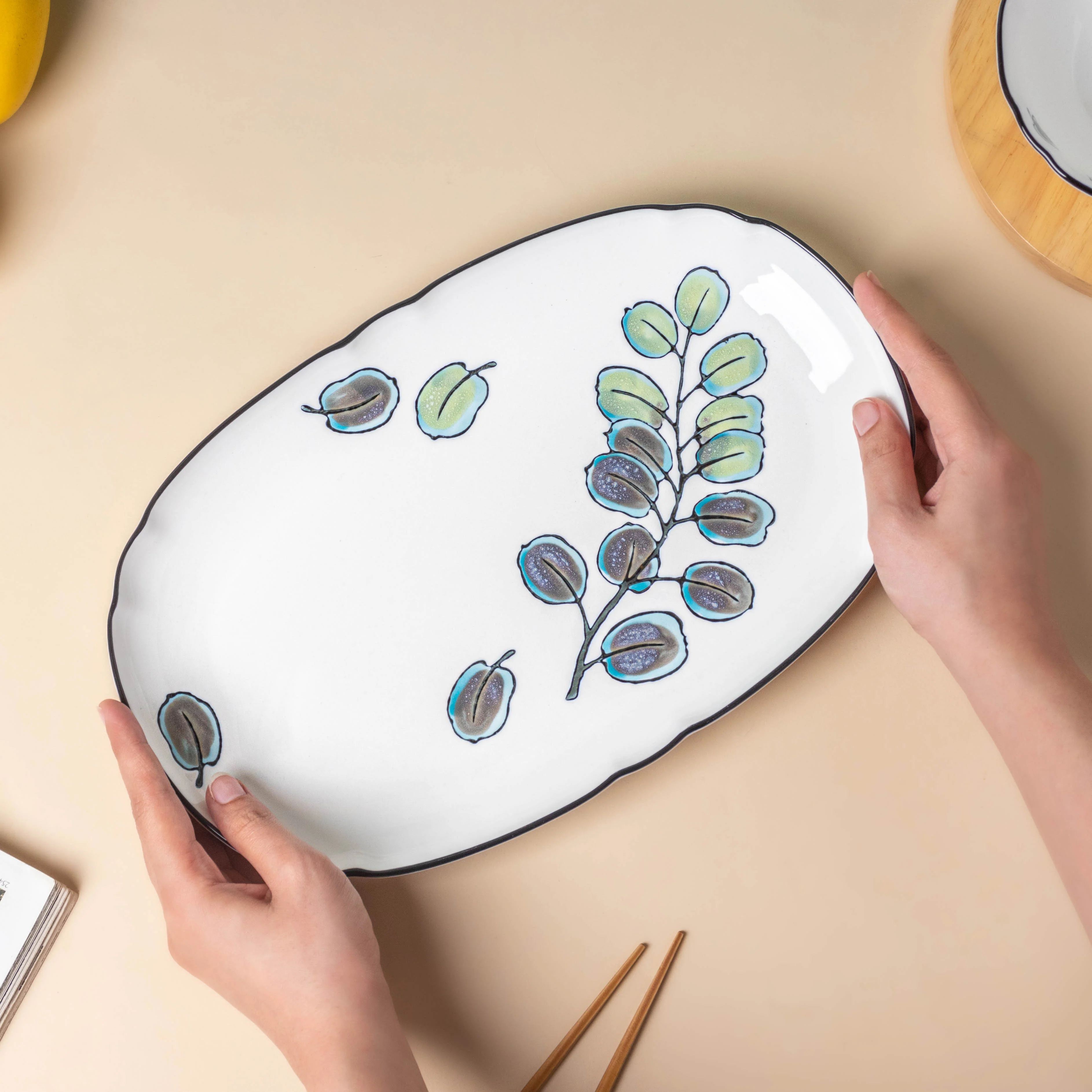 Aspen Leaves 19 Piece Pasta Set For 6 - Image 12