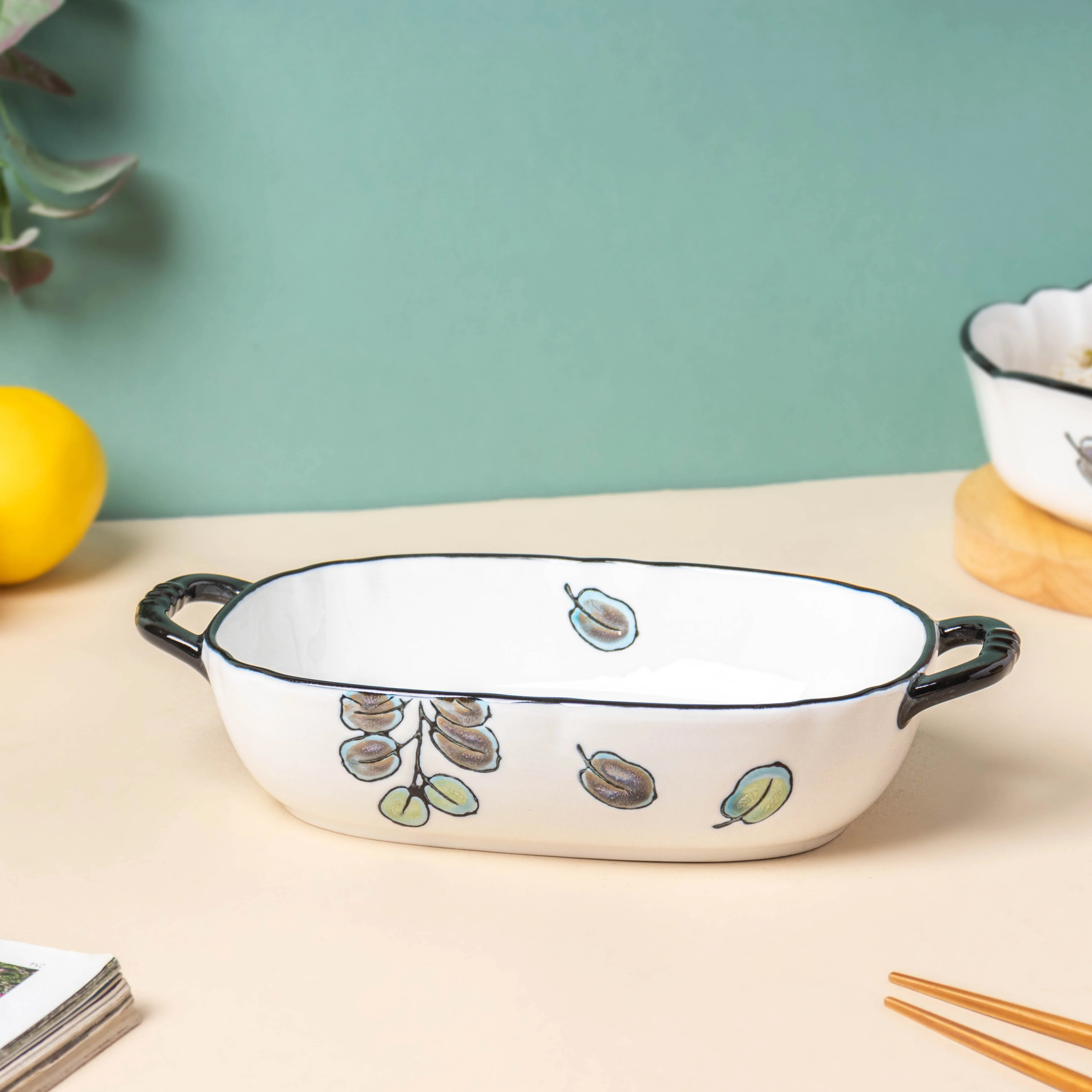 Aspen Leaves 19 Piece Pasta Set For 6 - Image 17