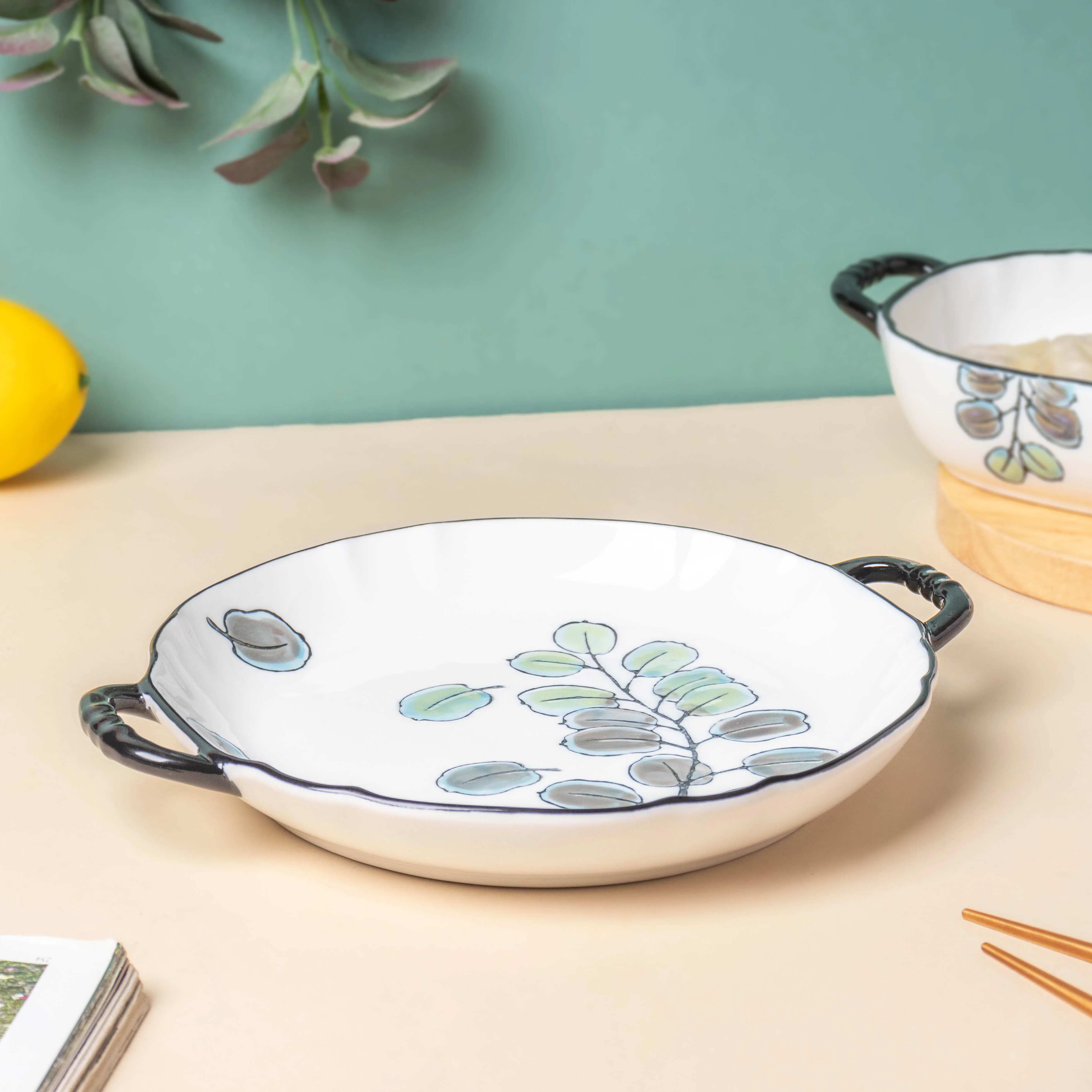 Aspen Leaves 19 Piece Pasta Set For 6 - Image 20