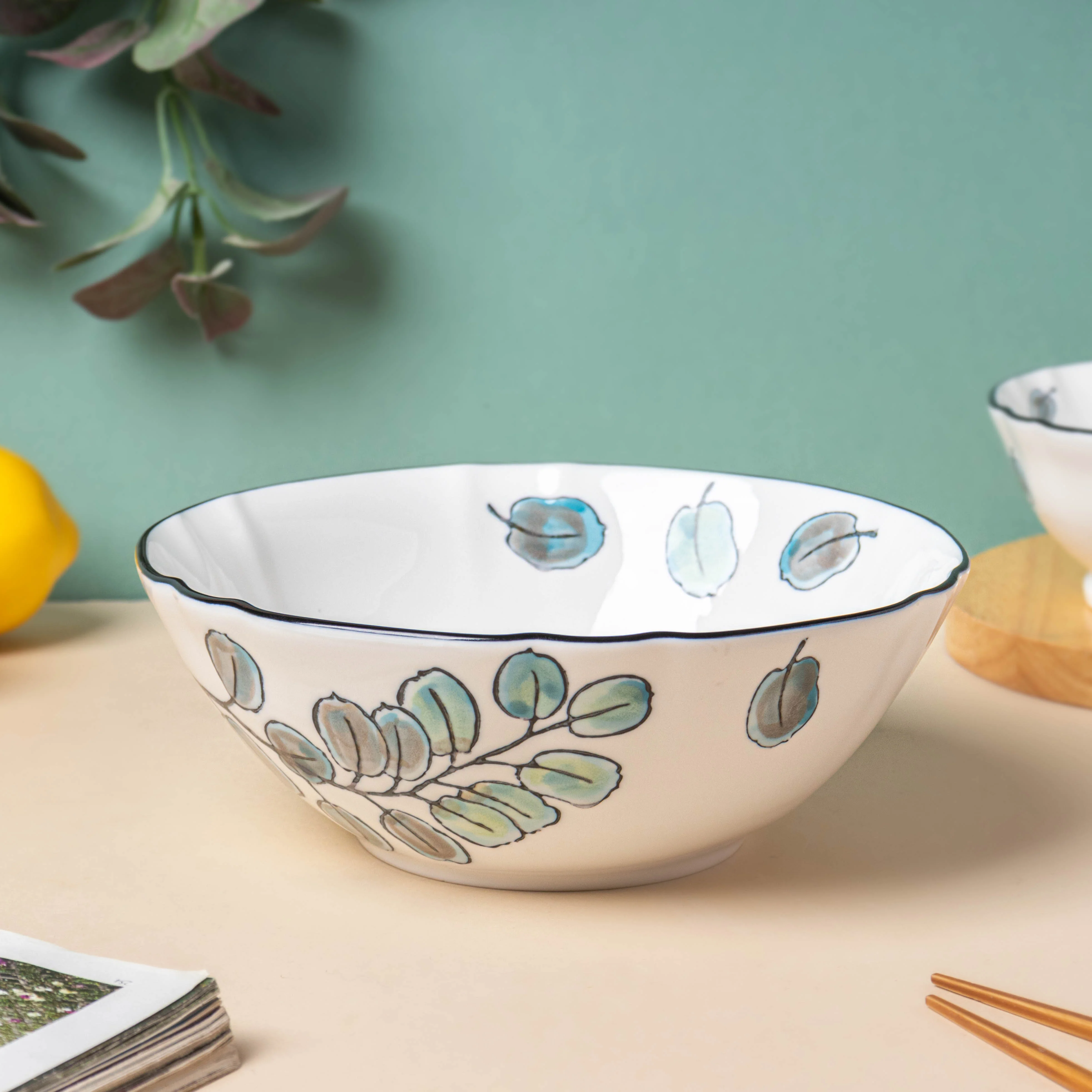 Aspen Leaves 19 Piece Pasta Set For 6 - Image 22