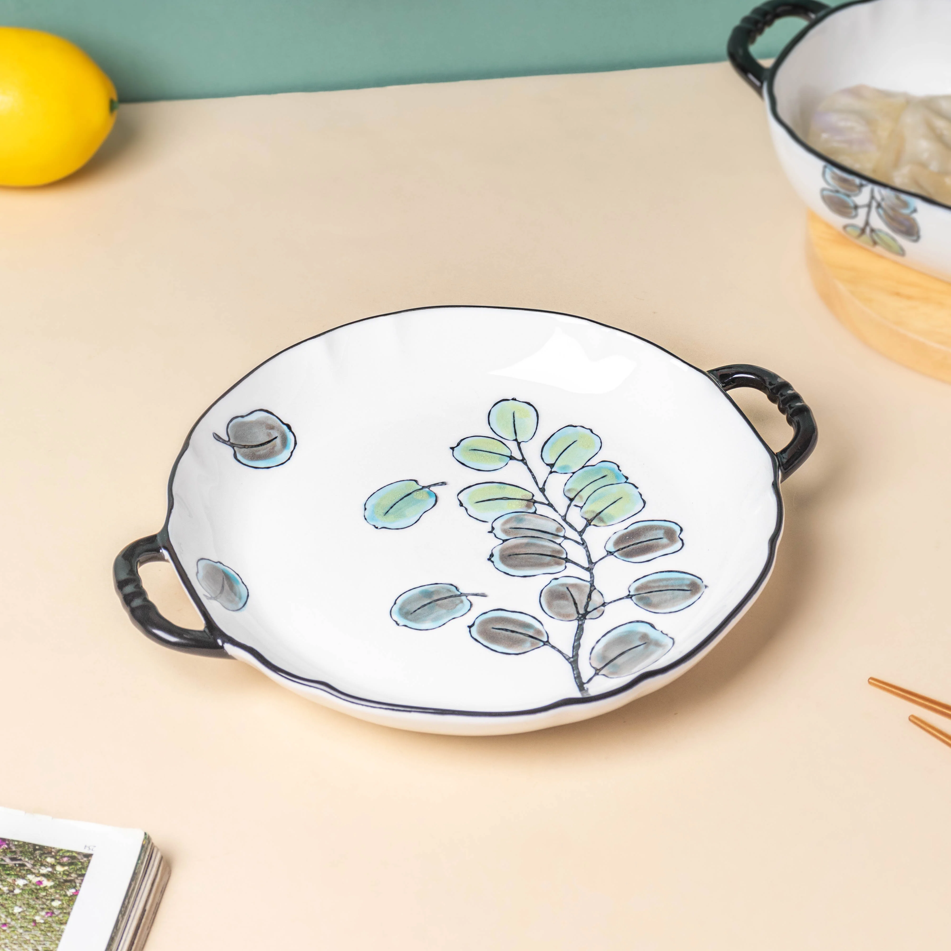 Aspen Leaves 19 Piece Pasta Set For 6 - Image 8