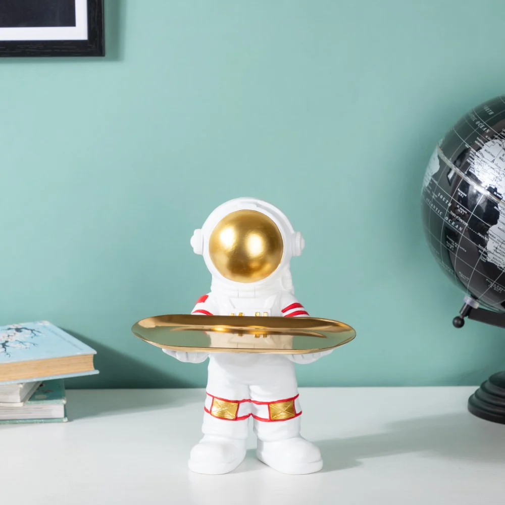 Astronaut Decor Showpiece With Trinket Tray 9 Inch - Image 3