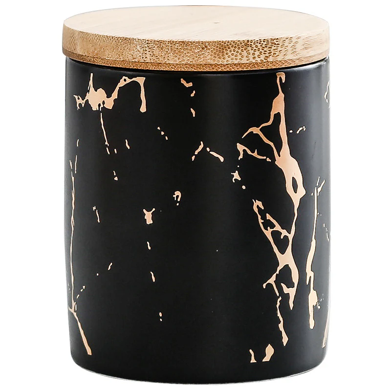 Auric Marble Black Jar with Lid - Image 12