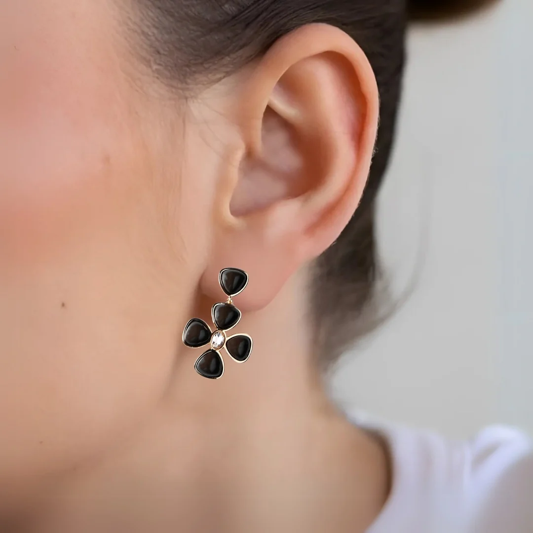 Aurora Bloom Black Danglers - Image 5