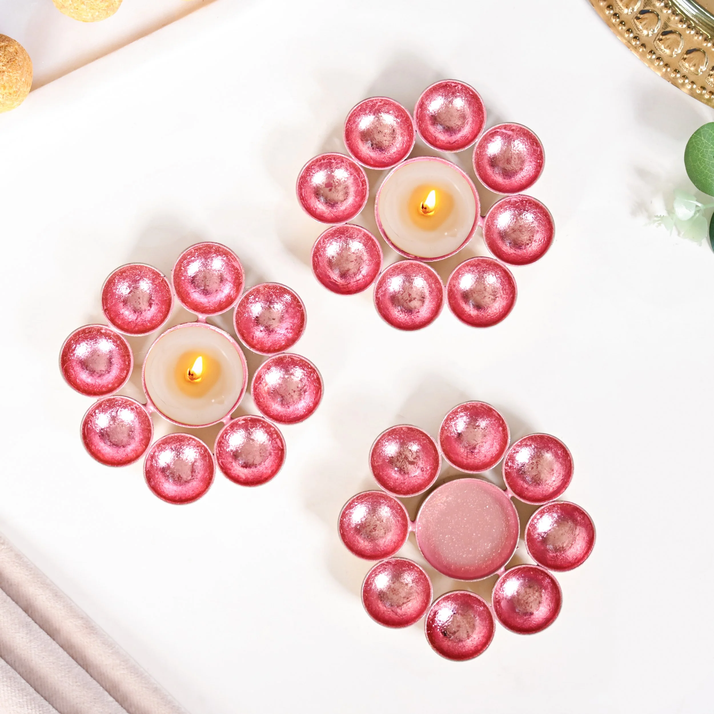 Aurora Blush Iron Tealight Holder Set Of 3 - Image 7