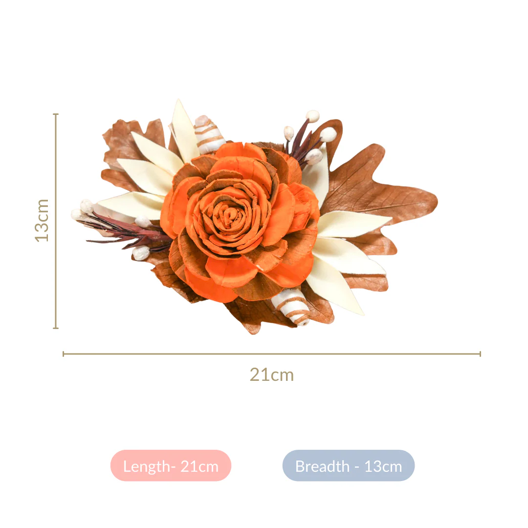 Autumn Orange Decorative Dried Flowers Set Of 6 - Image 8