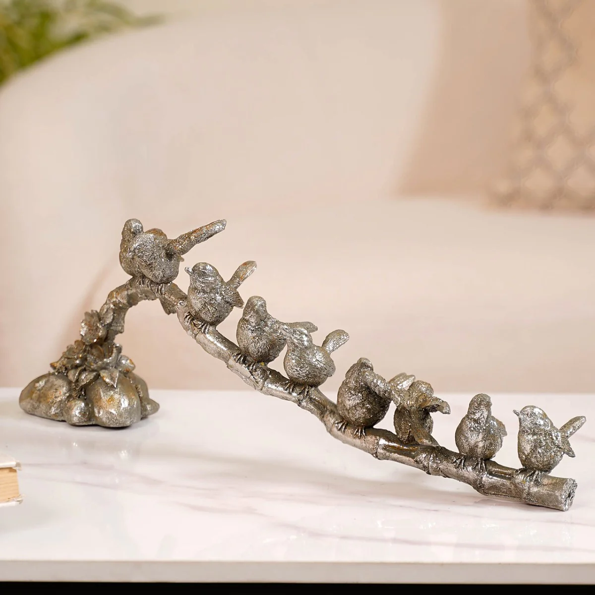 9 Birds On A Branch Decor Showpiece