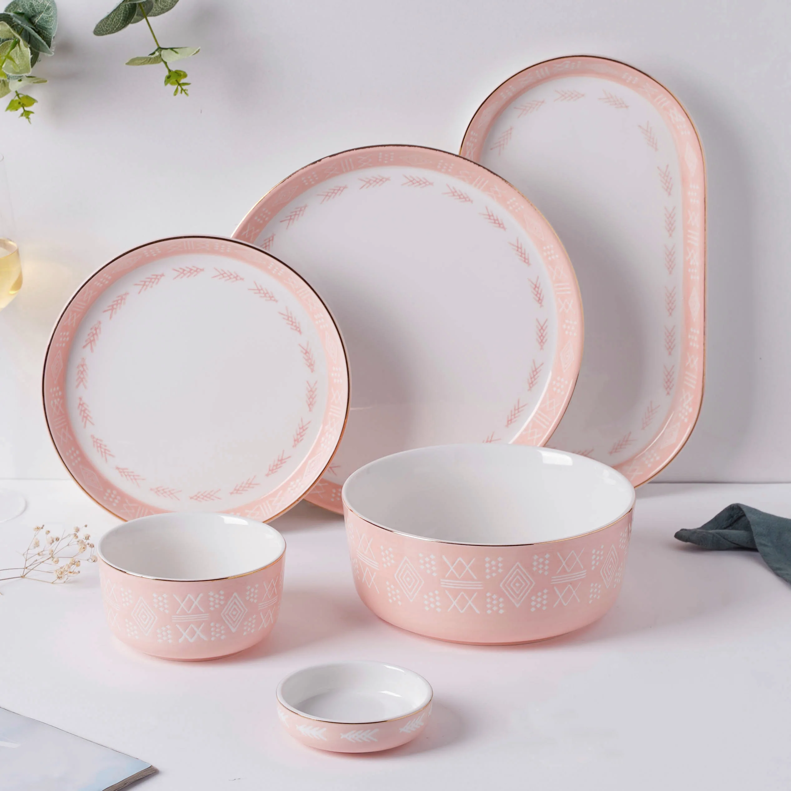 Azo Pink 27 Piece Dinner Set For 6 - Image 3