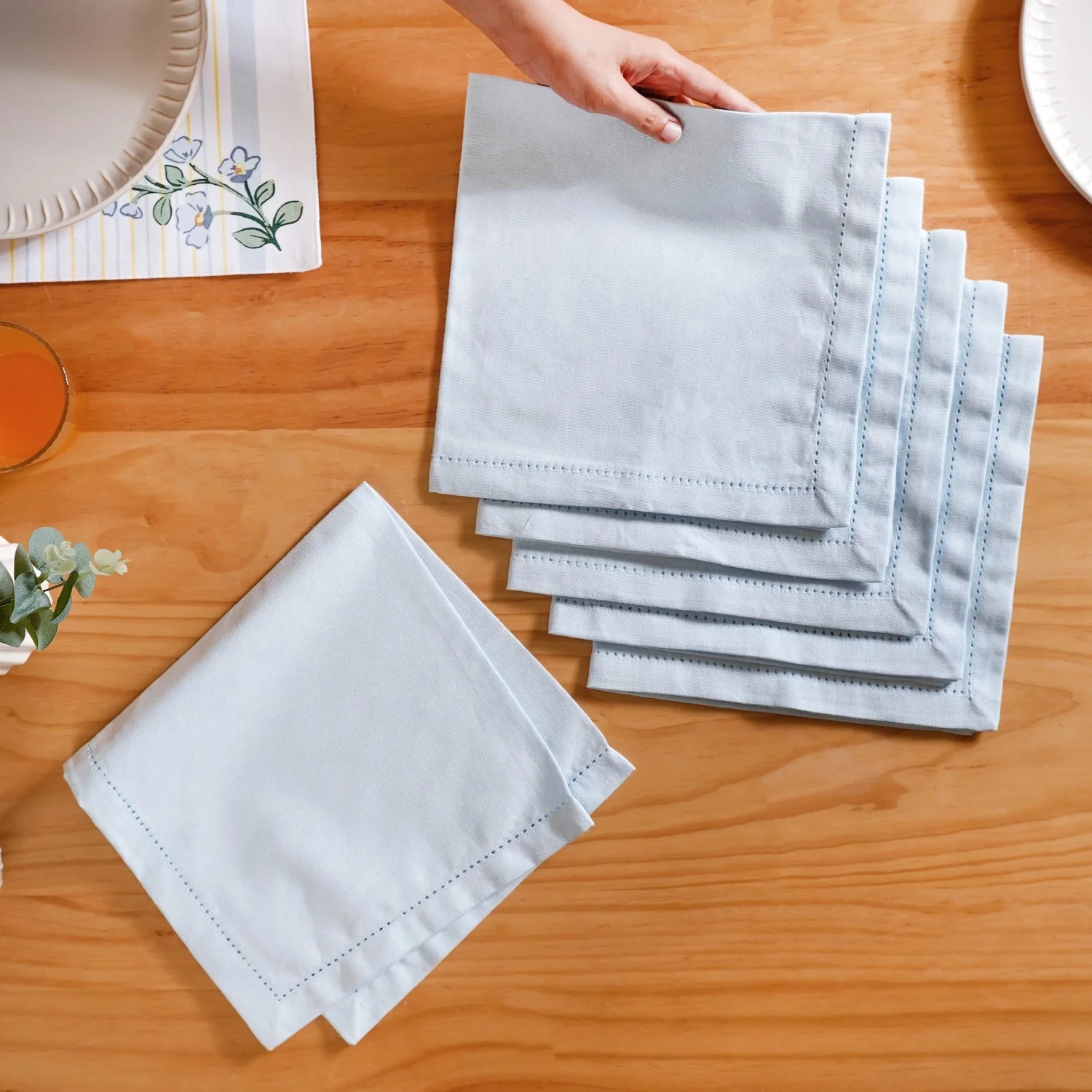Azzurro Premium Cotton Table Napkin Set Of 6 - Image 3