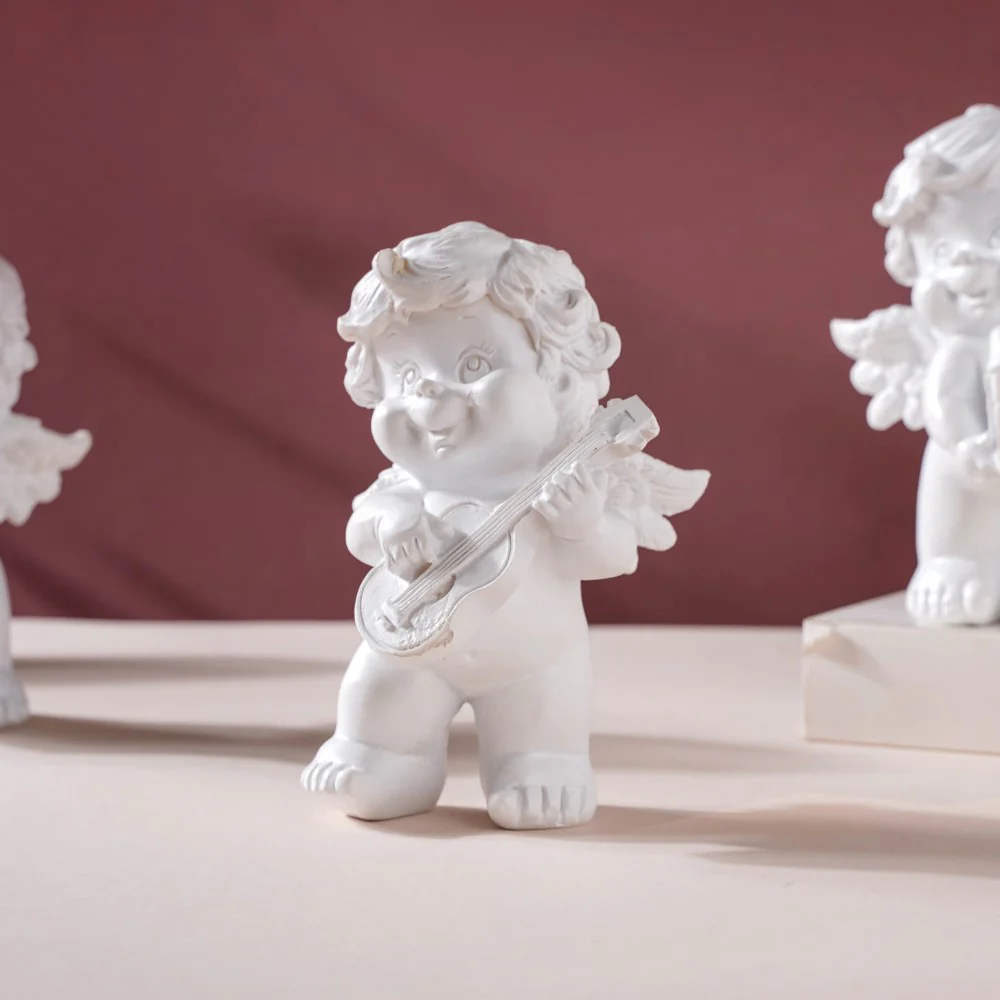 Baby Angel Resin Showpiece White Set Of 4 - Image 5
