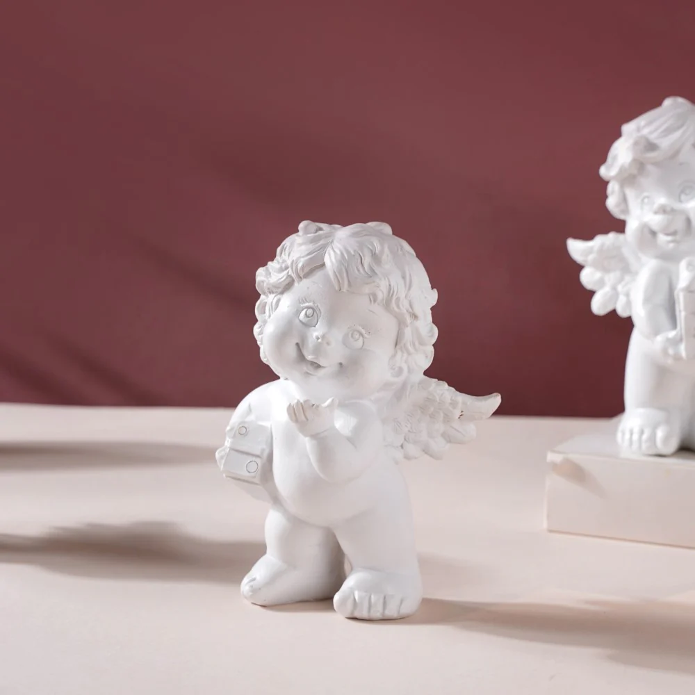 Baby Angel Resin Showpiece White Set Of 4 - Image 7