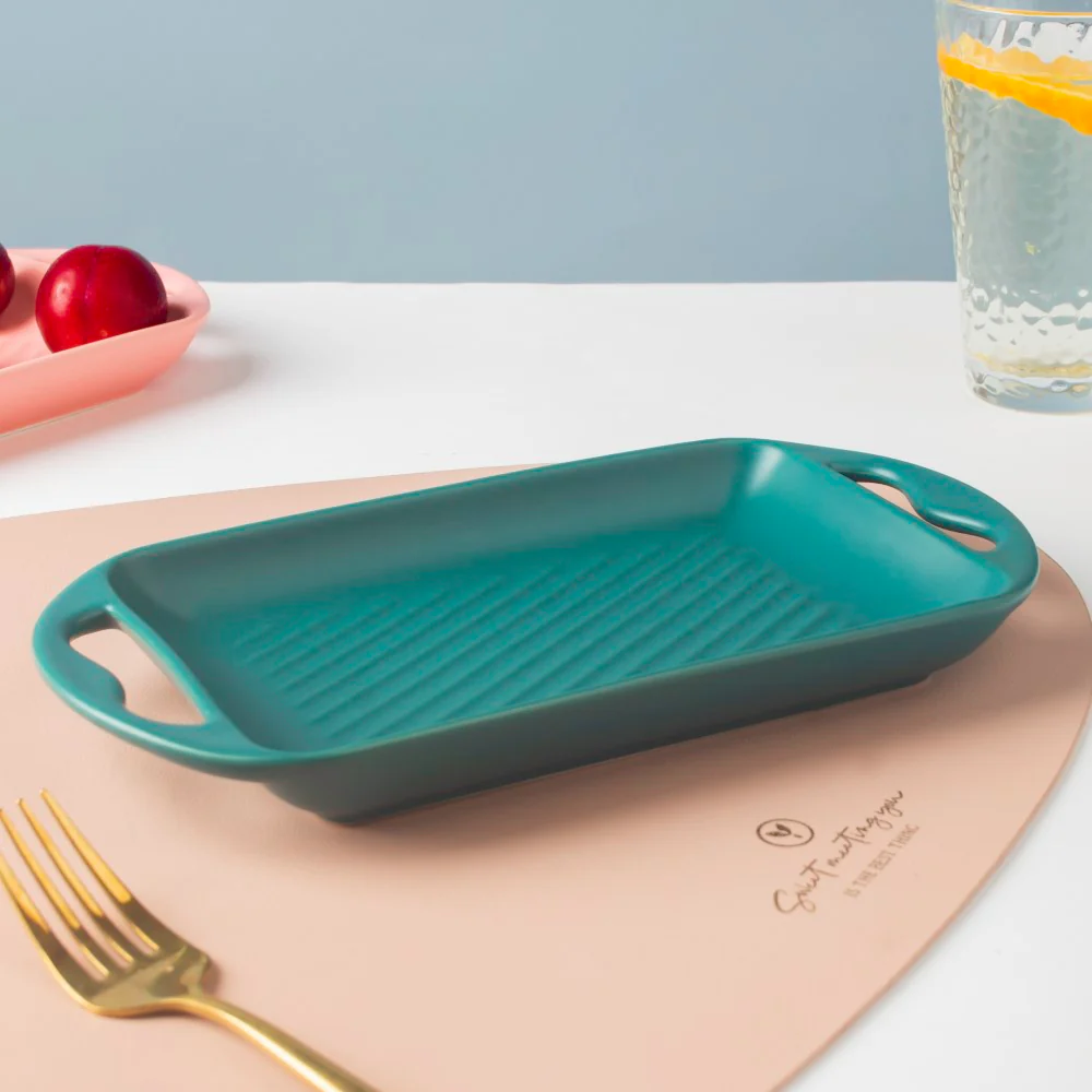 Baking Tray With Handle Green - Image 4