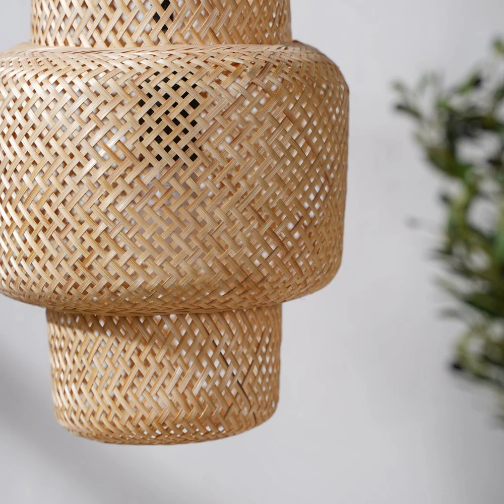 Bamboo Cylindrical Ceiling Lampshade 12 Inch - Image 8