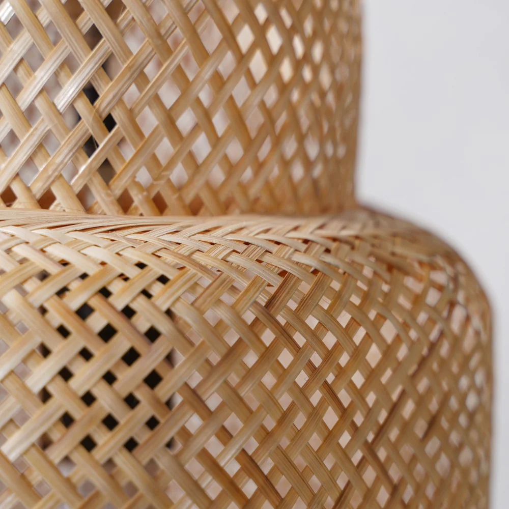 Bamboo Cylindrical Ceiling Lampshade 12 Inch - Image 9