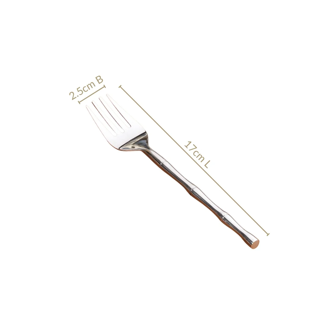 Bamboo Inspired Stainless Steel Fork Set Of 6 - Image 4