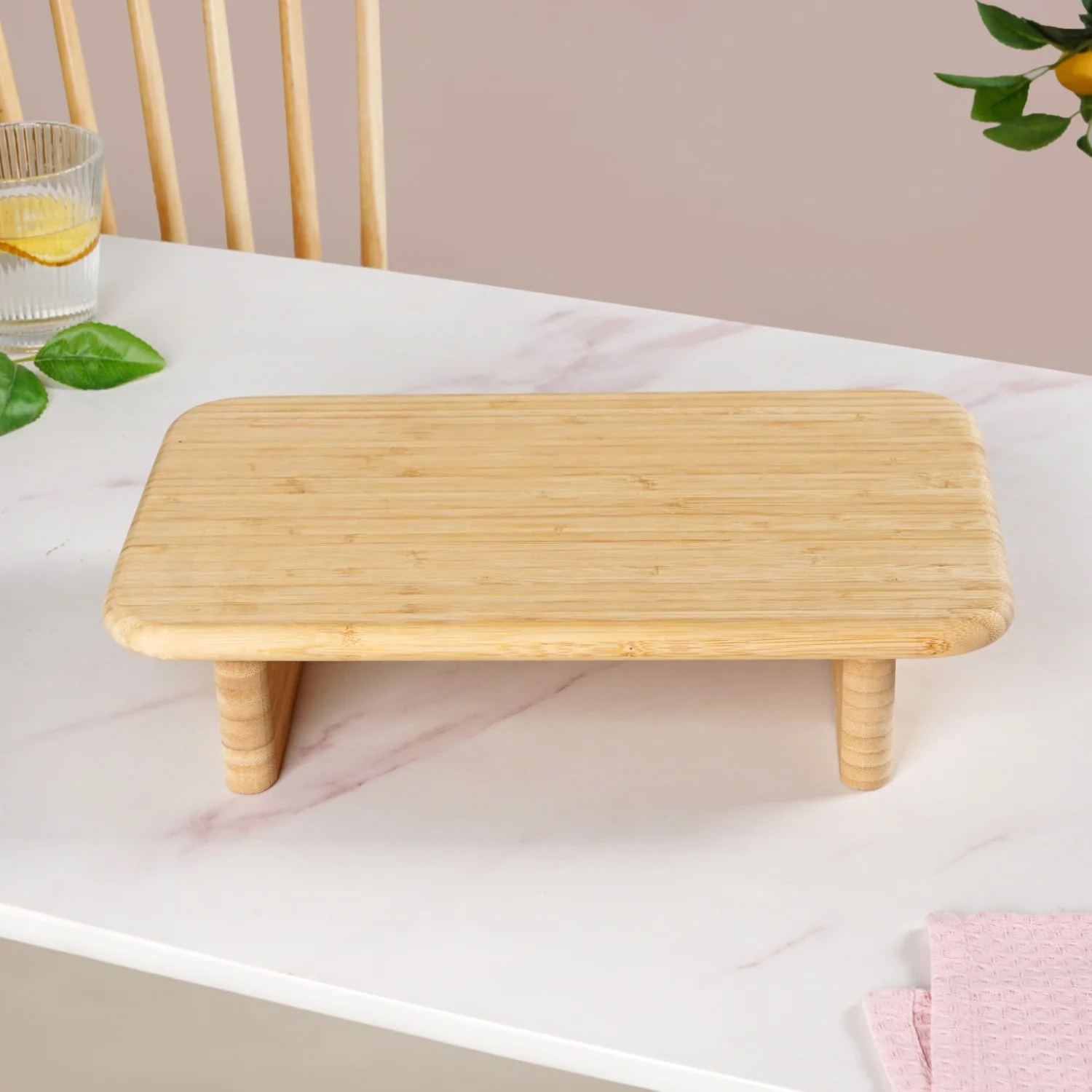 Bamboo Pedestal Serving Platter 13 Inch - Image 6