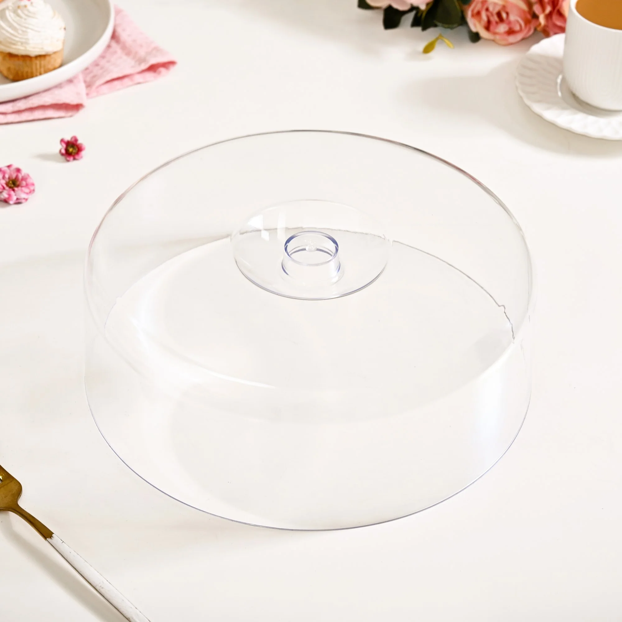 Bamboo Wood Cake Stand With Cloche 25cm - Image 7