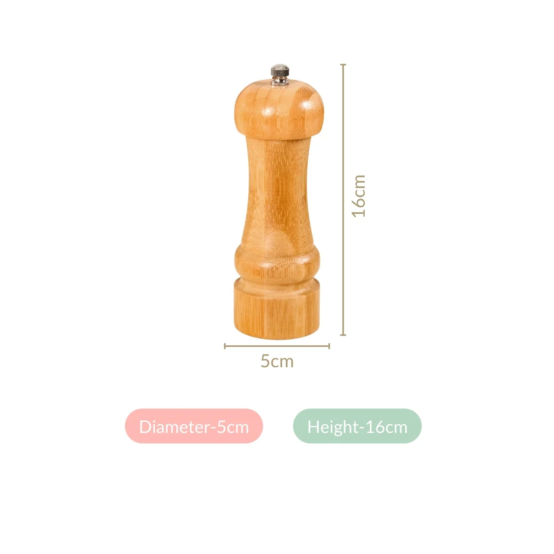 Bamboo Wood Pepper Grinder For Kitchen - Image 4