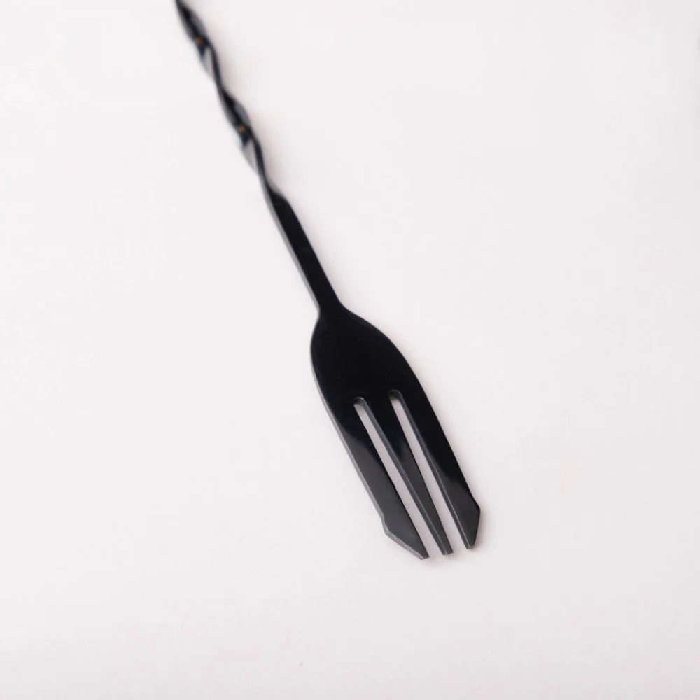 Bar Spoon With Fork  Black Set of 2 - Image 4