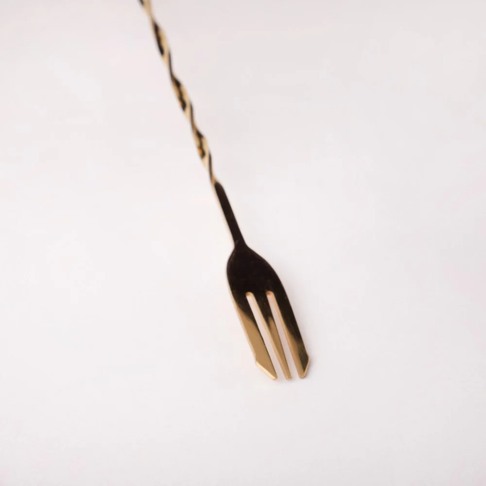 Bar Spoon With Fork Gold Set of 2 - Image 5
