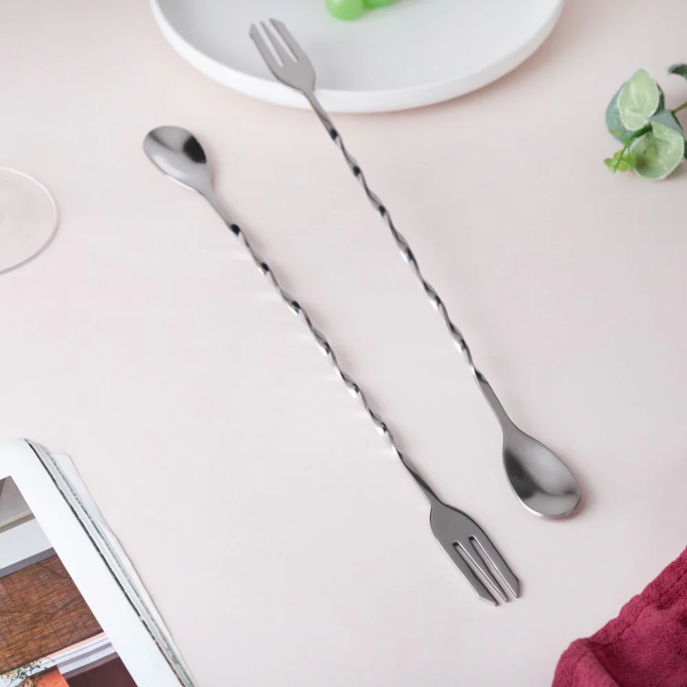 Bar Spoon With Fork Silver Set of 2 - Image 5