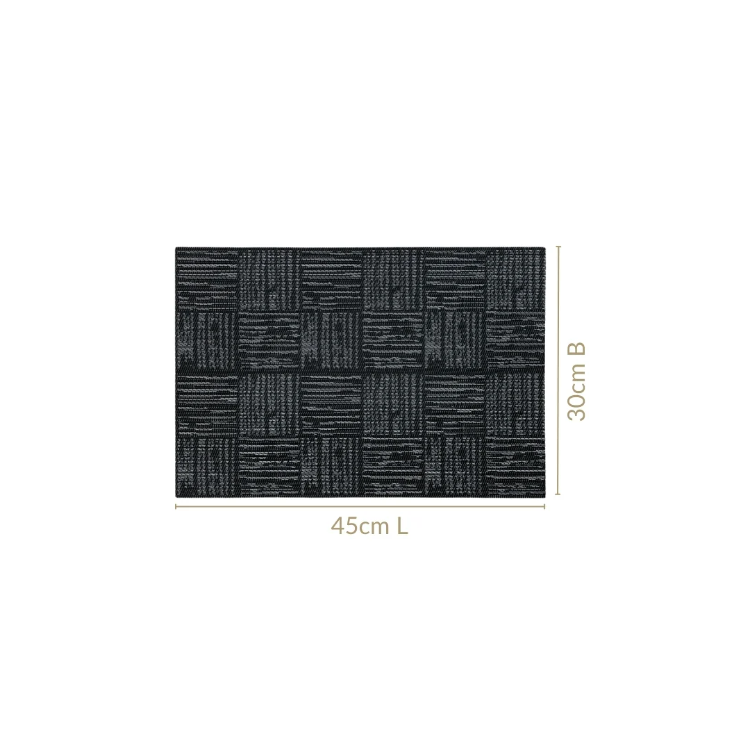 Basket Weave Black Dinner Table Mats Set Of 6 - Image 4