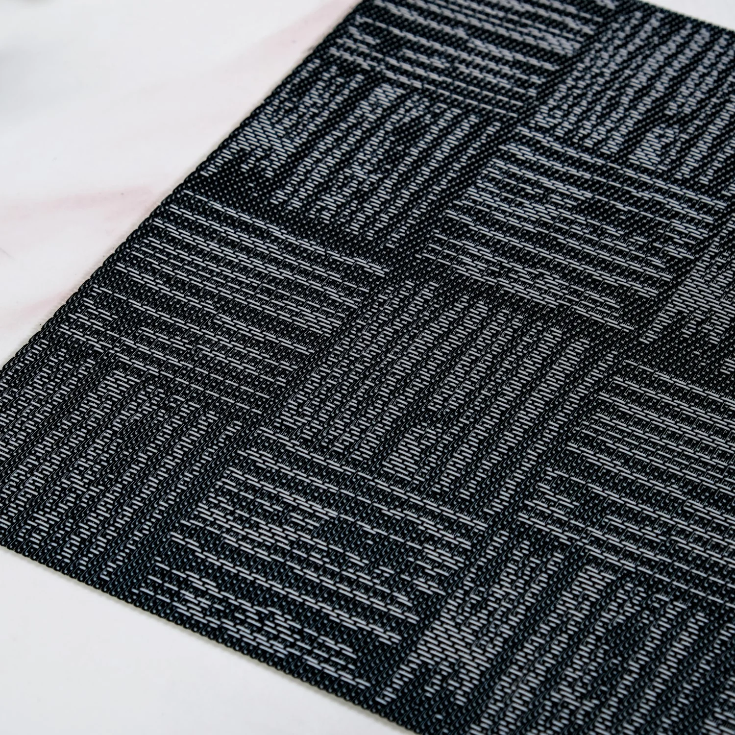 Basket Weave Black Dinner Table Mats Set Of 6 - Image 6