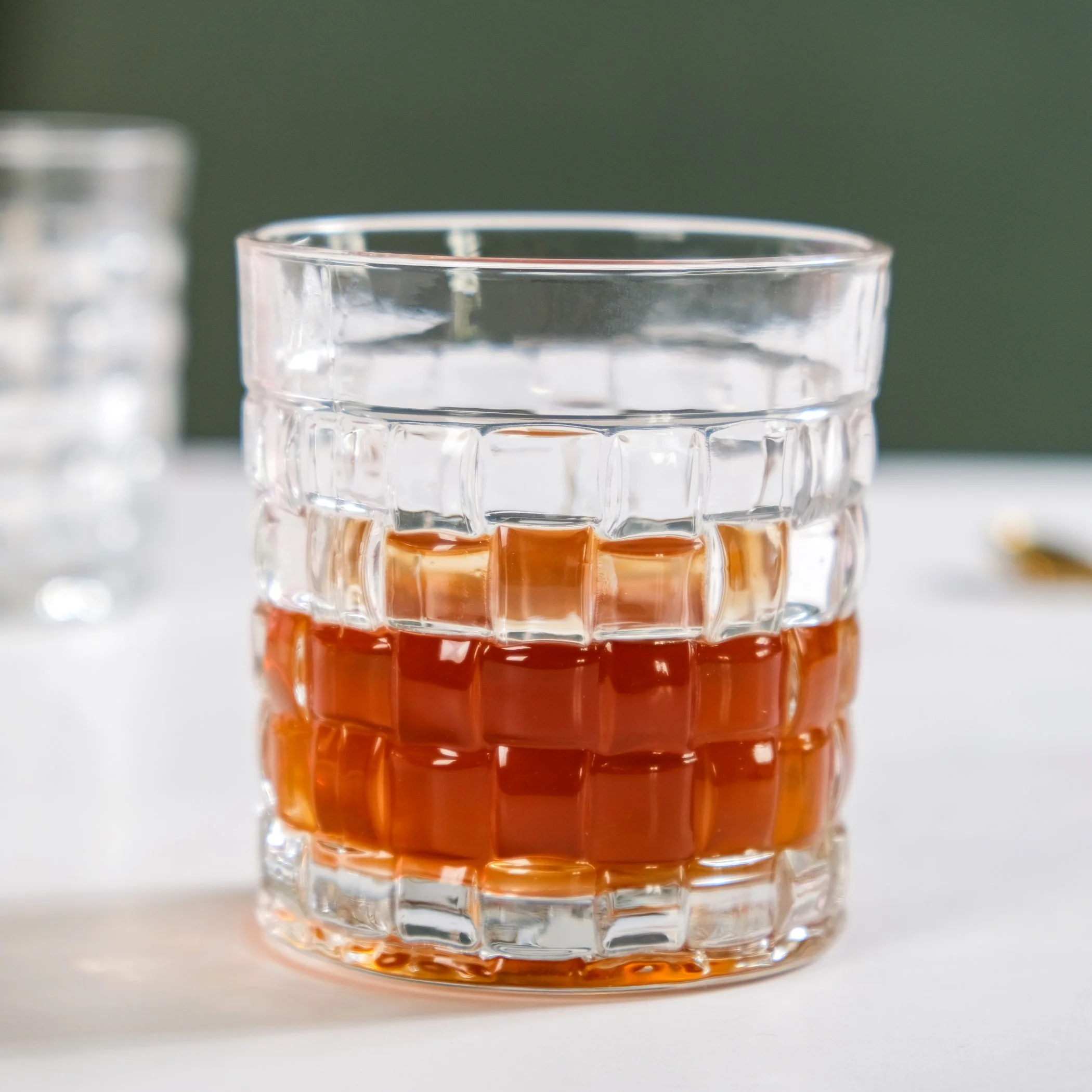 Basket Weave Textured Luxury Whiskey Glass Large Set Of 6 310ml - Image 8