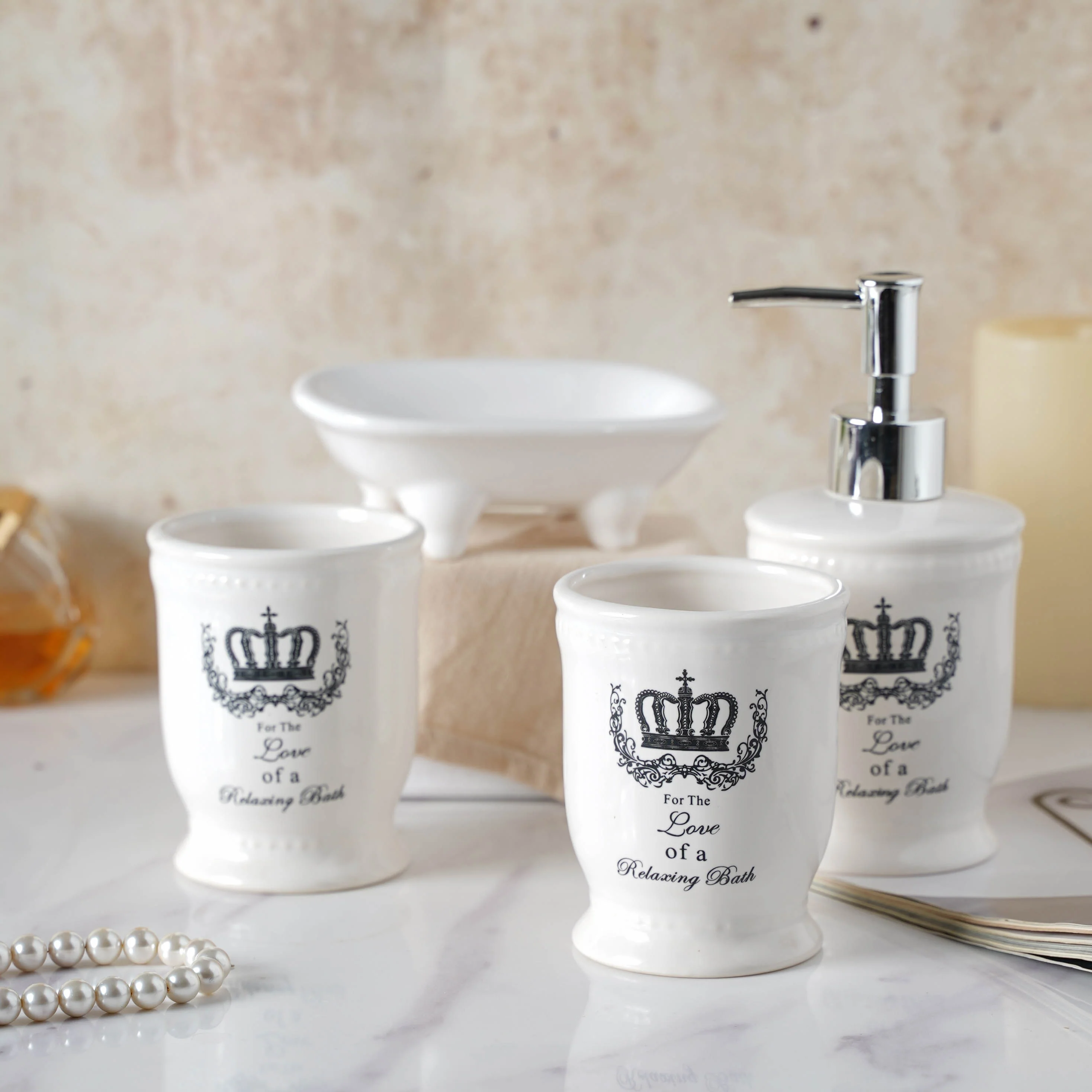 Bathroom Accessories Set Ceramic - Image 4